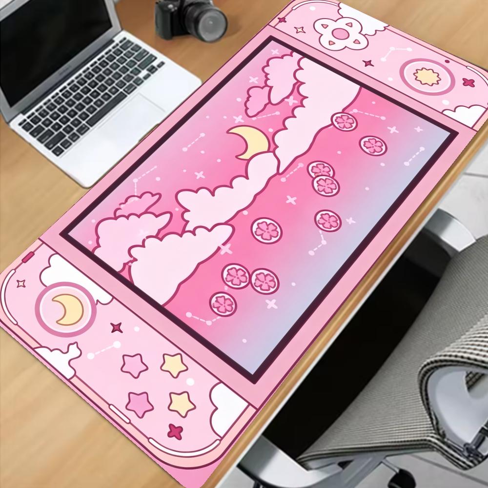 Desk Setup Accessories Aesthetic - Moon and Stars Large Desk Mat