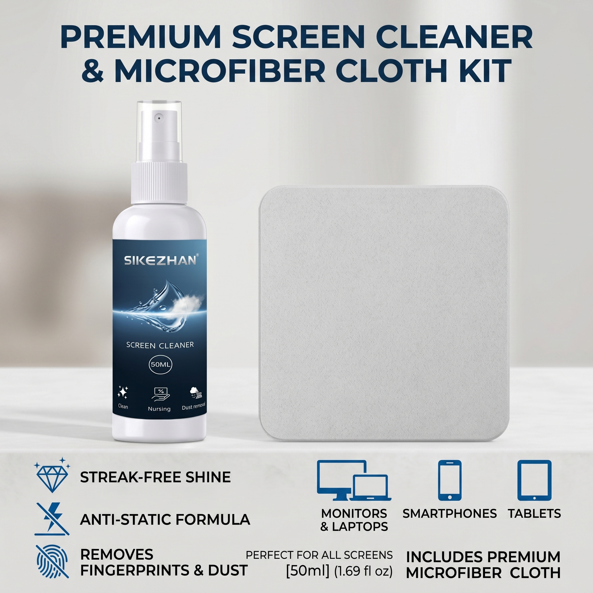 Monitor Cleaning Kit - SIKEZHAN Universal Screen Cleaner Spray Safe
