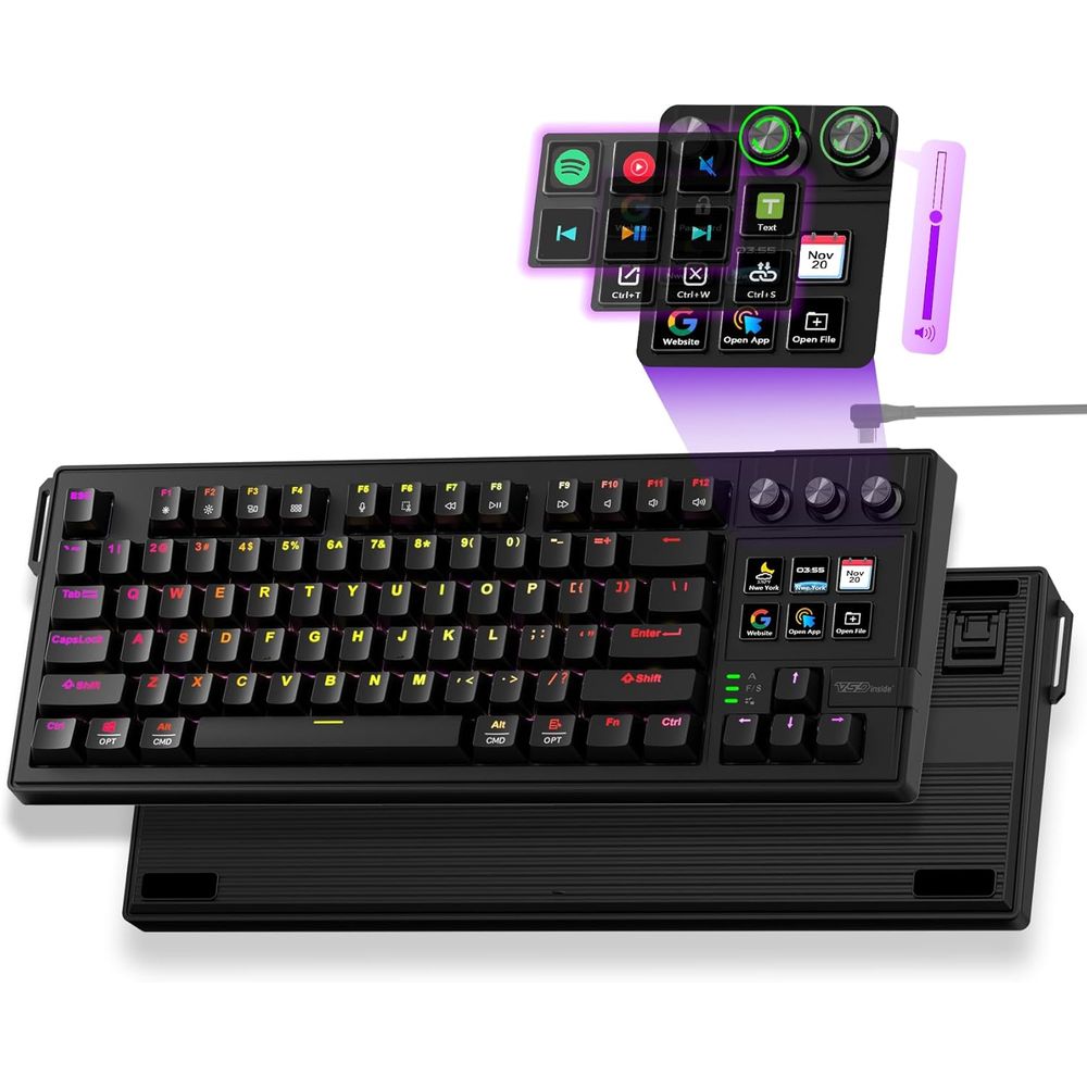 Desk Setup Programmer - Full-Size Programmable Mechanical Keyboard with RGB