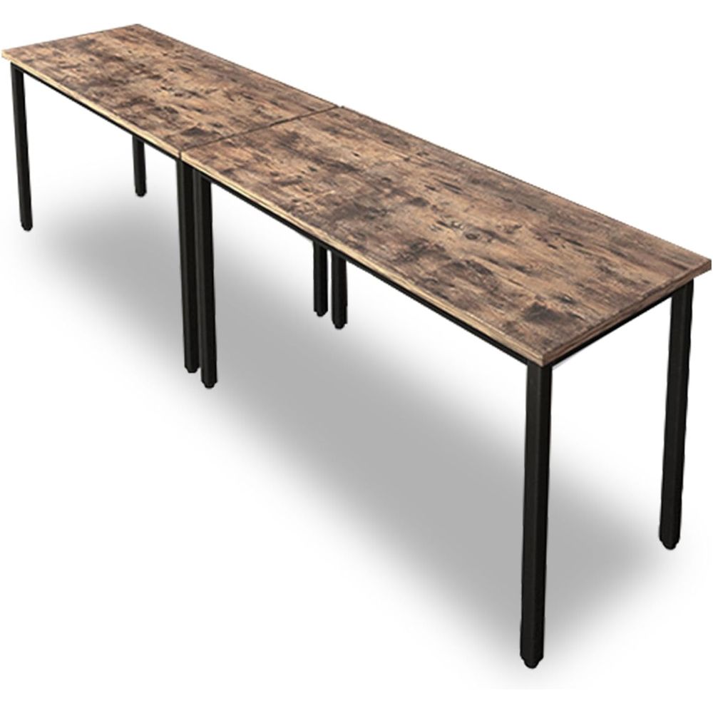 Desk Setup Study - Rustic Brown 4-8 Person Meeting Table,
