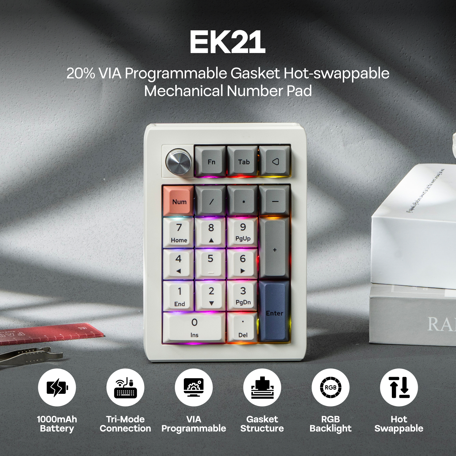 EPOMAKER EK21 20% VIA Programm - Desk Setup Programmer บทวิจารณ์และราคา