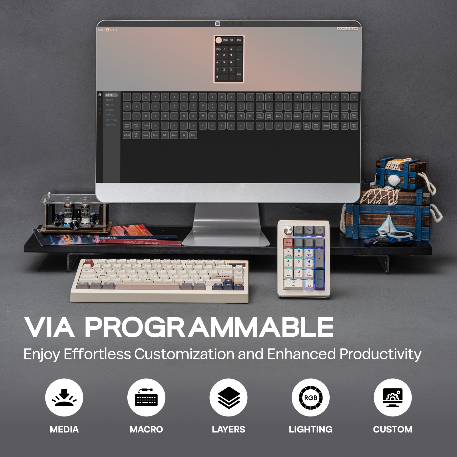 EPOMAKER EK21 20% VIA Programm - Desk Setup Programmer บทวิจารณ์และราคา