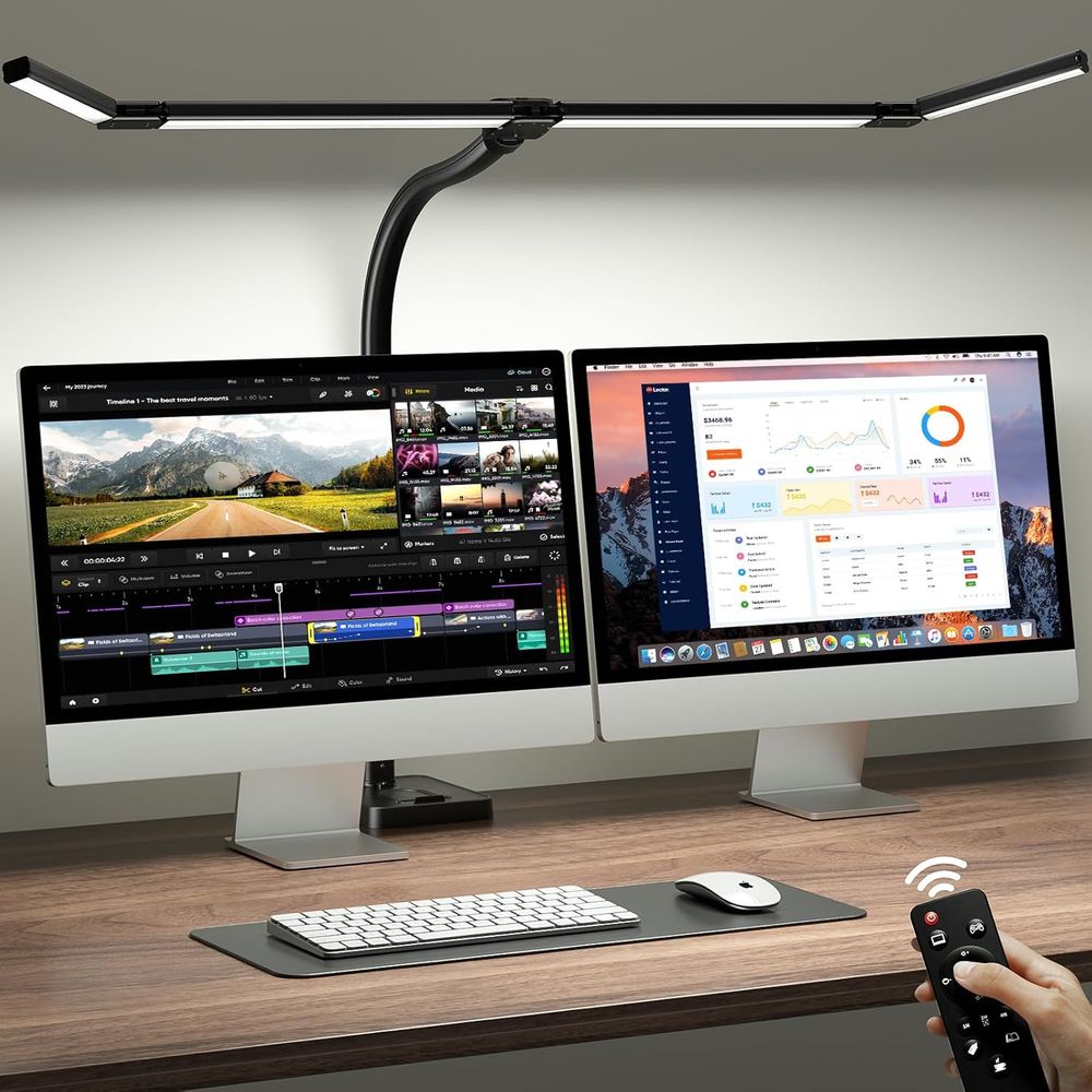 42-inch LED Desk Lamp with Adj - Dual Monitor Desk Setup บทวิจารณ์และราคา