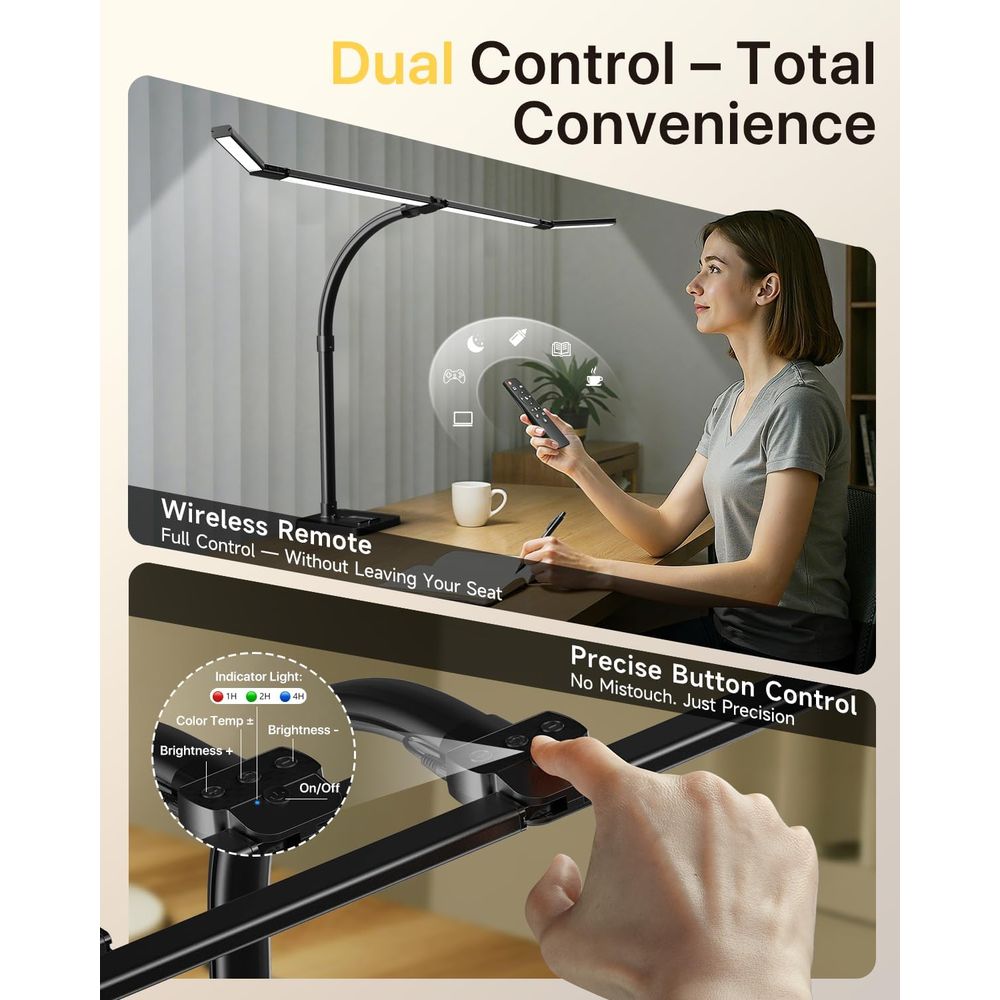 42-inch LED Desk Lamp with Adj - Dual Monitor Desk Setup บทวิจารณ์และราคา