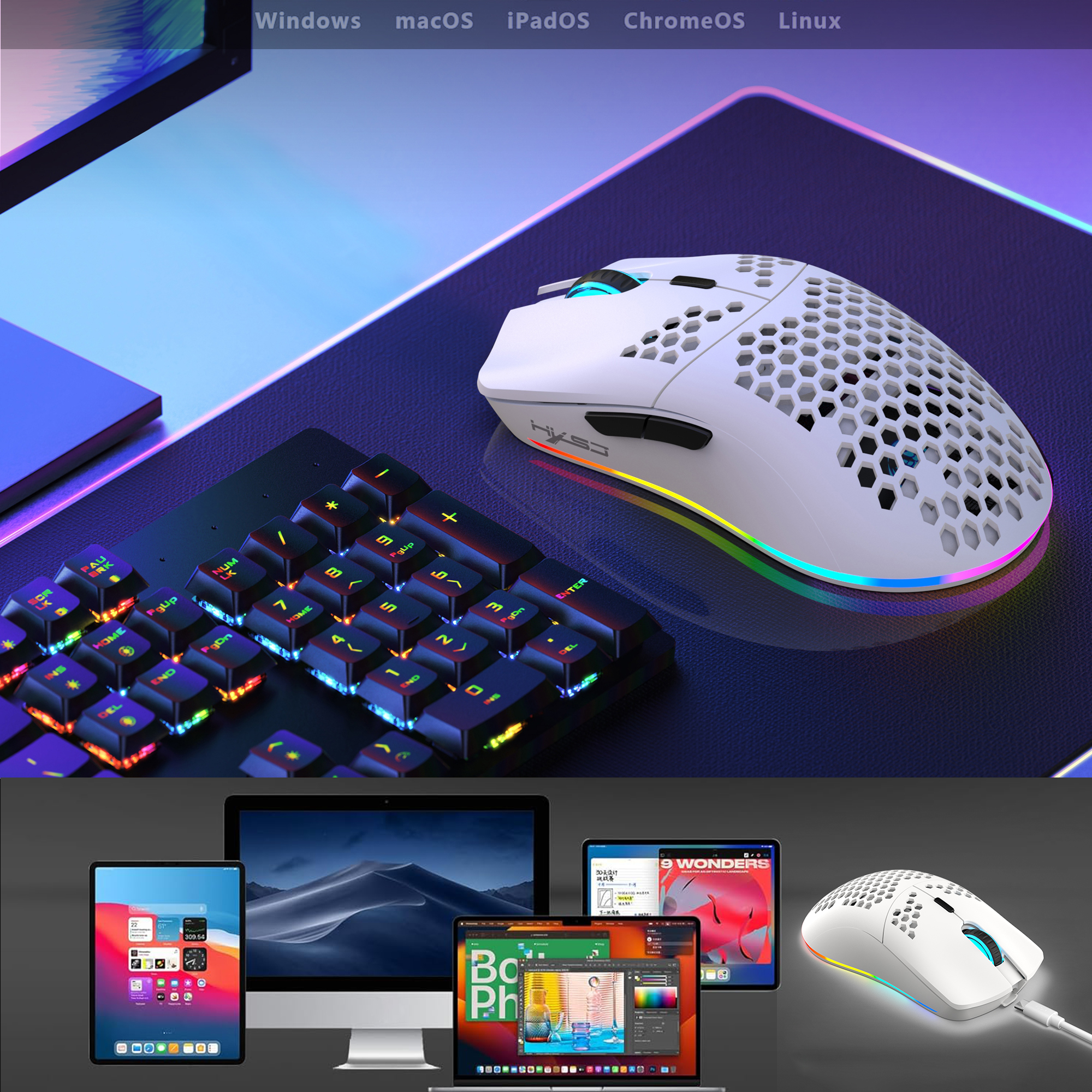 HXSJ T66 3-mode 10000DPI gamin - Desk Setup Programmer บทวิจารณ์และราคา