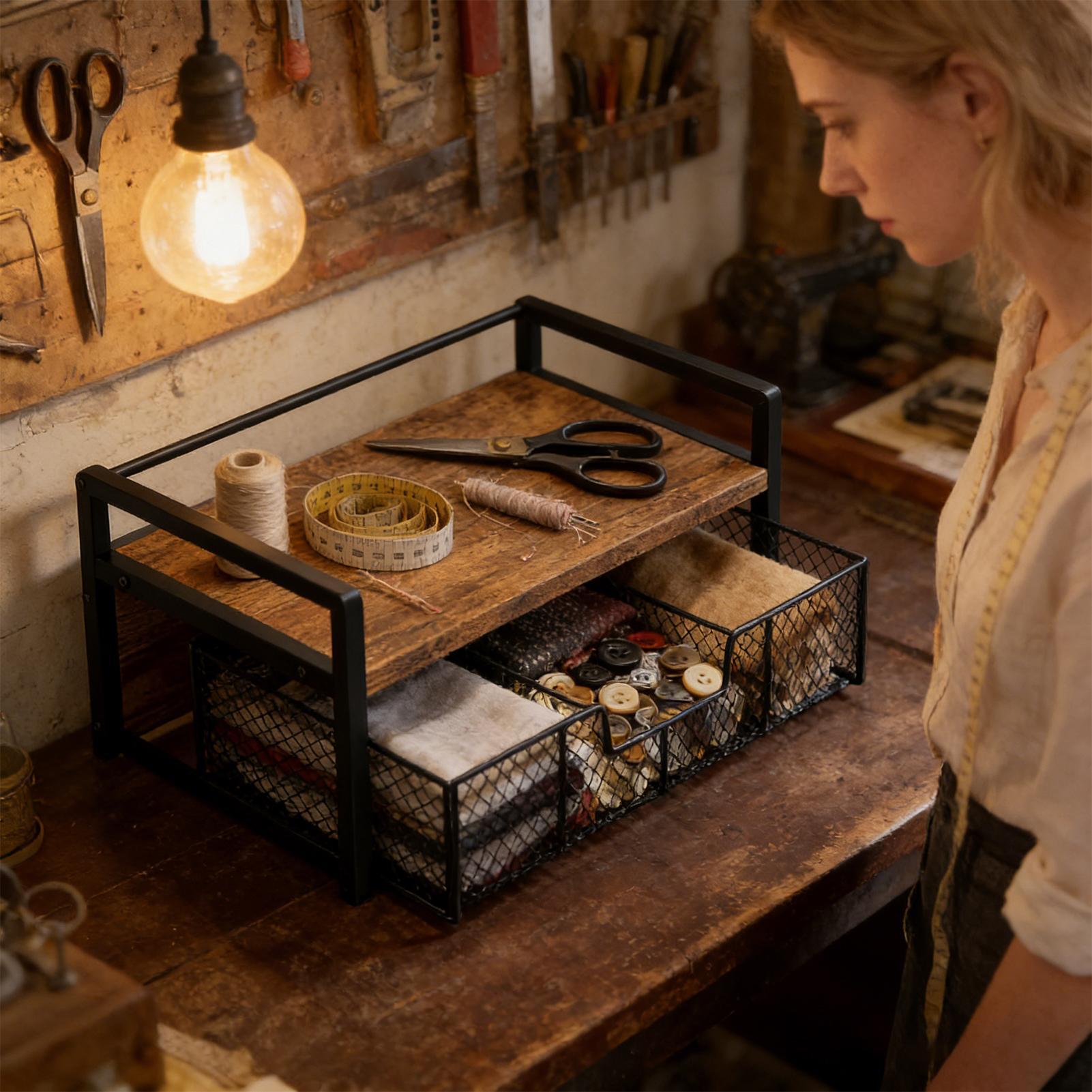 Desktop Organizer Drawer Style - Desk Setup Productivity บทวิจารณ์และราคา
