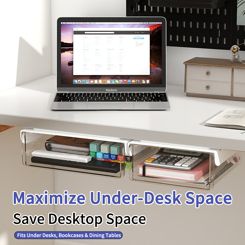 Under Desk Hidden Drawer Syste - Desk Setup Study บทวิจารณ์และราคา
