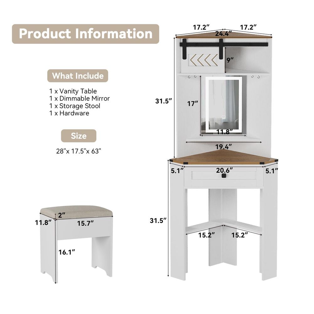 Small Vanity Desk Set with Lig - Desk Setup Small Space บทวิจารณ์และราคา