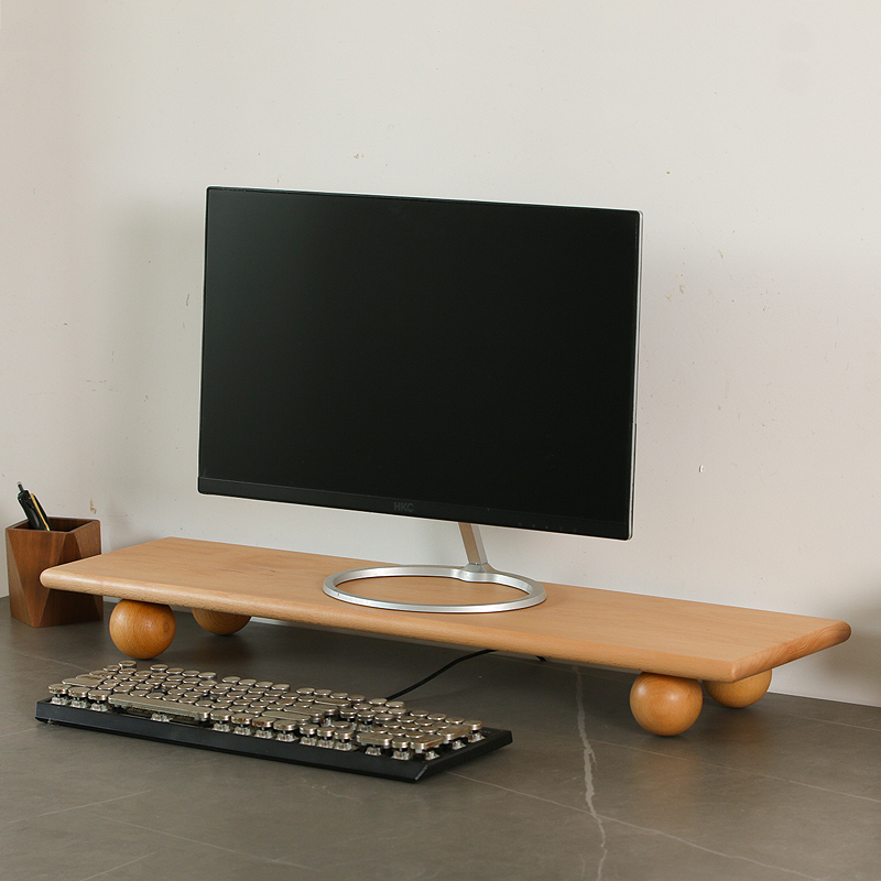 Natural Wood Desktop Riser Dua - Dual Monitor Desk Setup บทวิจารณ์และราคา