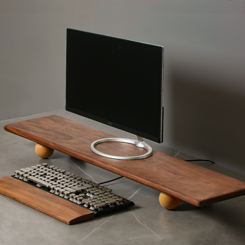 Natural Wood Desktop Riser Dua - Dual Monitor Desk Setup บทวิจารณ์และราคา