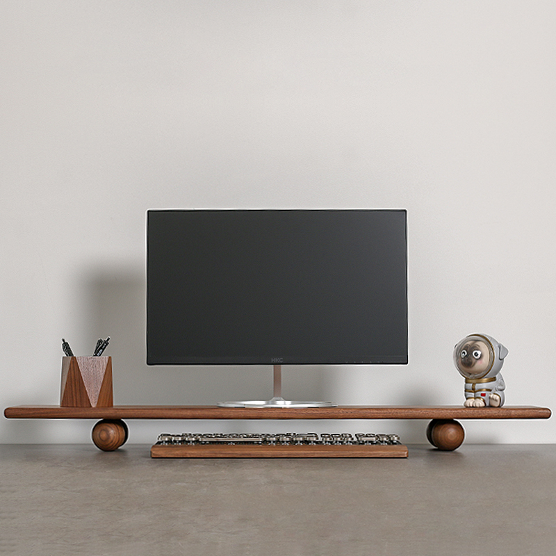 Natural Wood Desktop Riser Dua - Dual Monitor Desk Setup บทวิจารณ์และราคา
