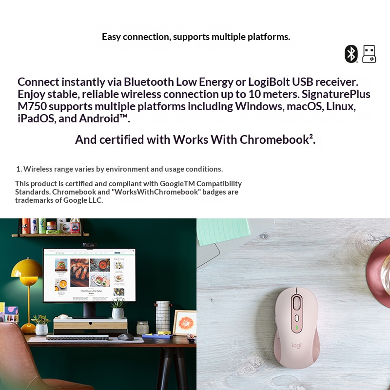 Logitech M750 L Wireless Mouse - Desk Setup Programmer บทวิจารณ์และราคา