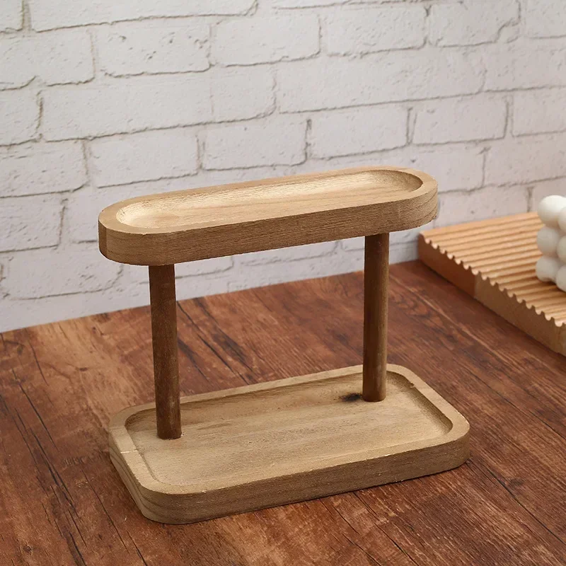Hot Wooden Storage Shelf 2-Tie - Desk Setup Productivity บทวิจารณ์และราคา