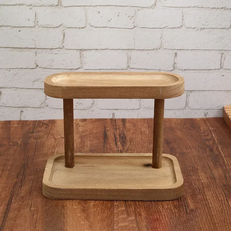 Hot Wooden Storage Shelf 2-Tie - Desk Setup Productivity บทวิจารณ์และราคา