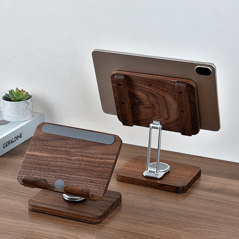 Black Walnut iPad Stand with 3 - Desk Setup For Studying บทวิจารณ์และราคา