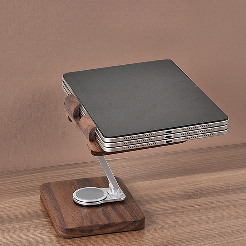 Black Walnut iPad Stand with 3 - Desk Setup For Studying บทวิจารณ์และราคา