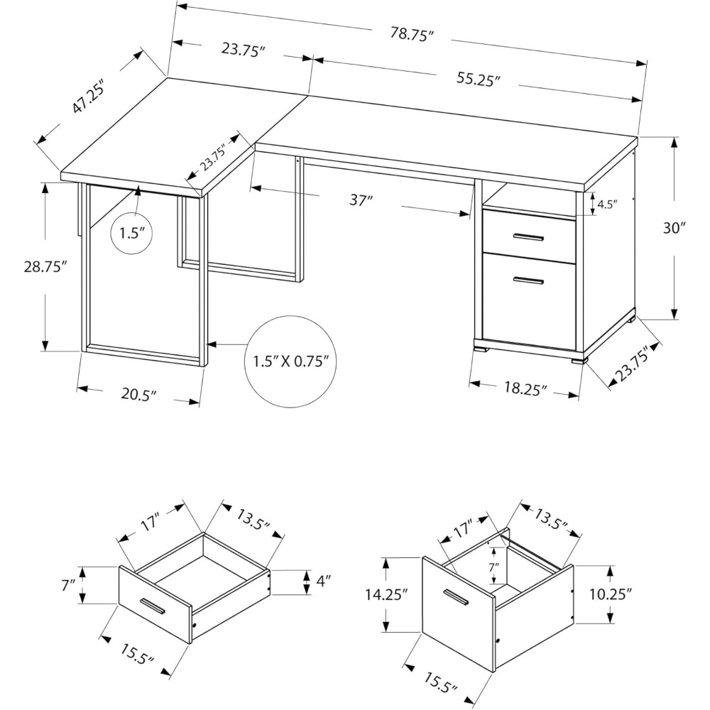 I 7255 Computer Desk, Home Off - Work Desk Home Setup บทวิจารณ์และราคา