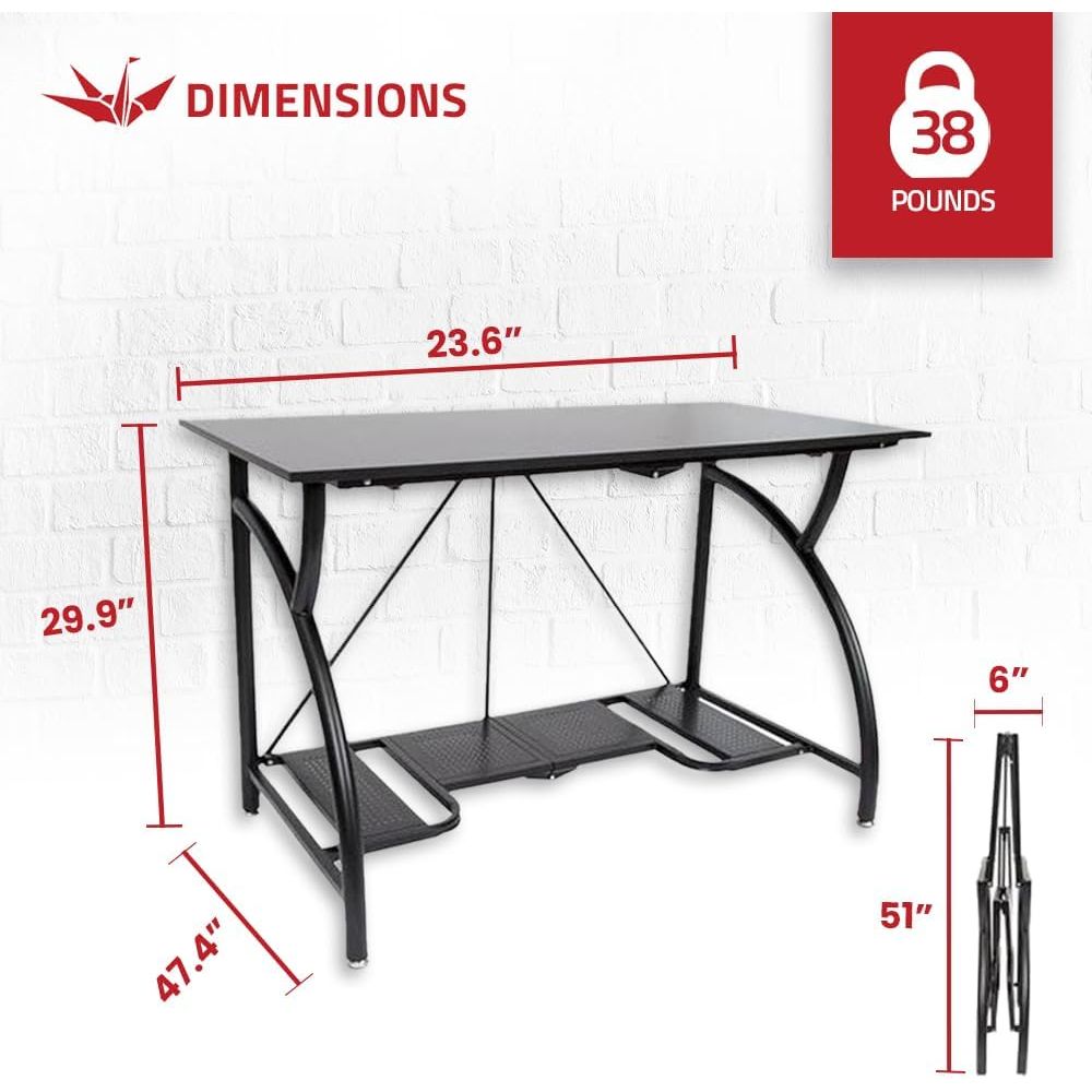 Space-Saving Collapsible Compu - Dual Monitor Desk Setup บทวิจารณ์และราคา