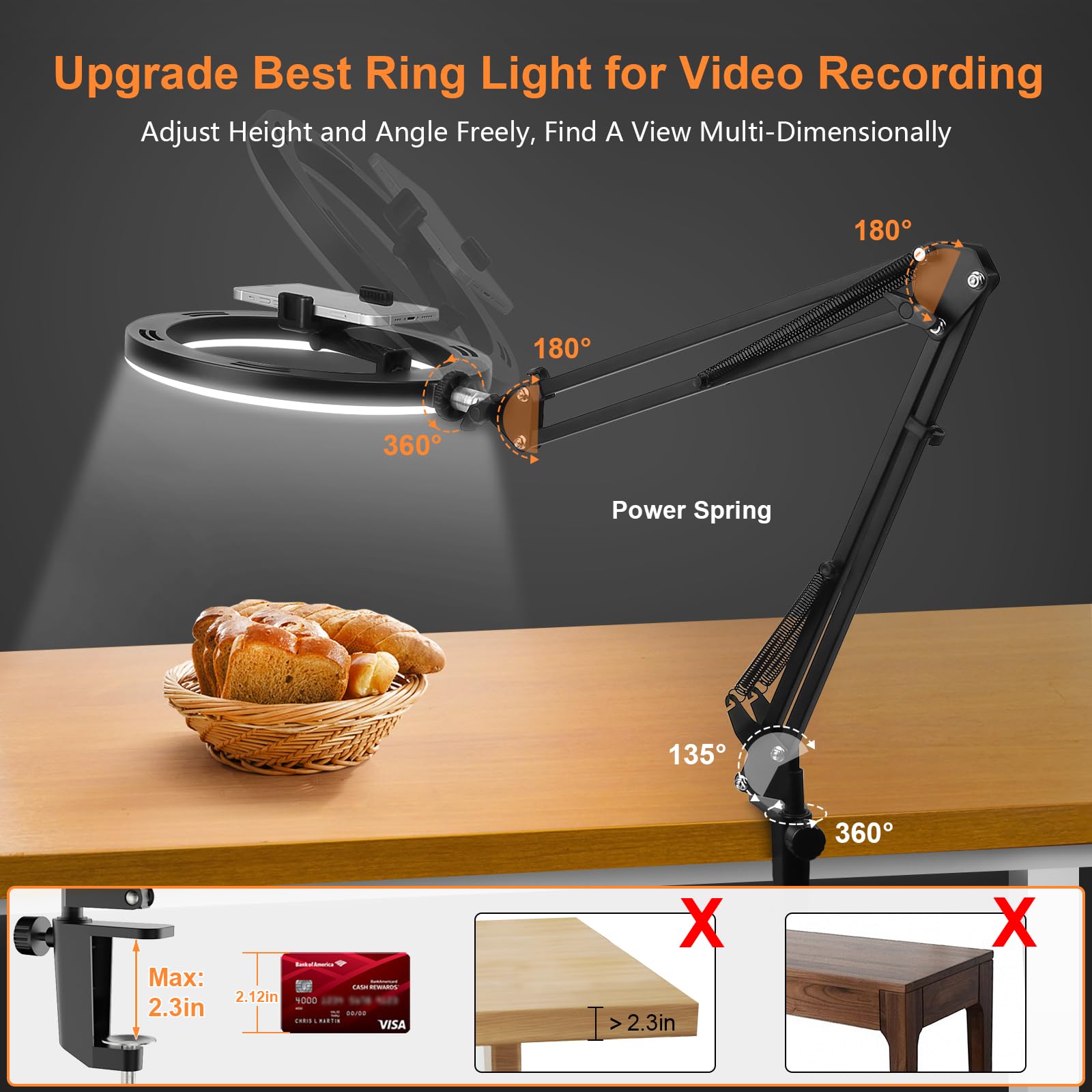 Nice Overhead Tripod With Ring - Desk Setup Study บทวิจารณ์และราคา