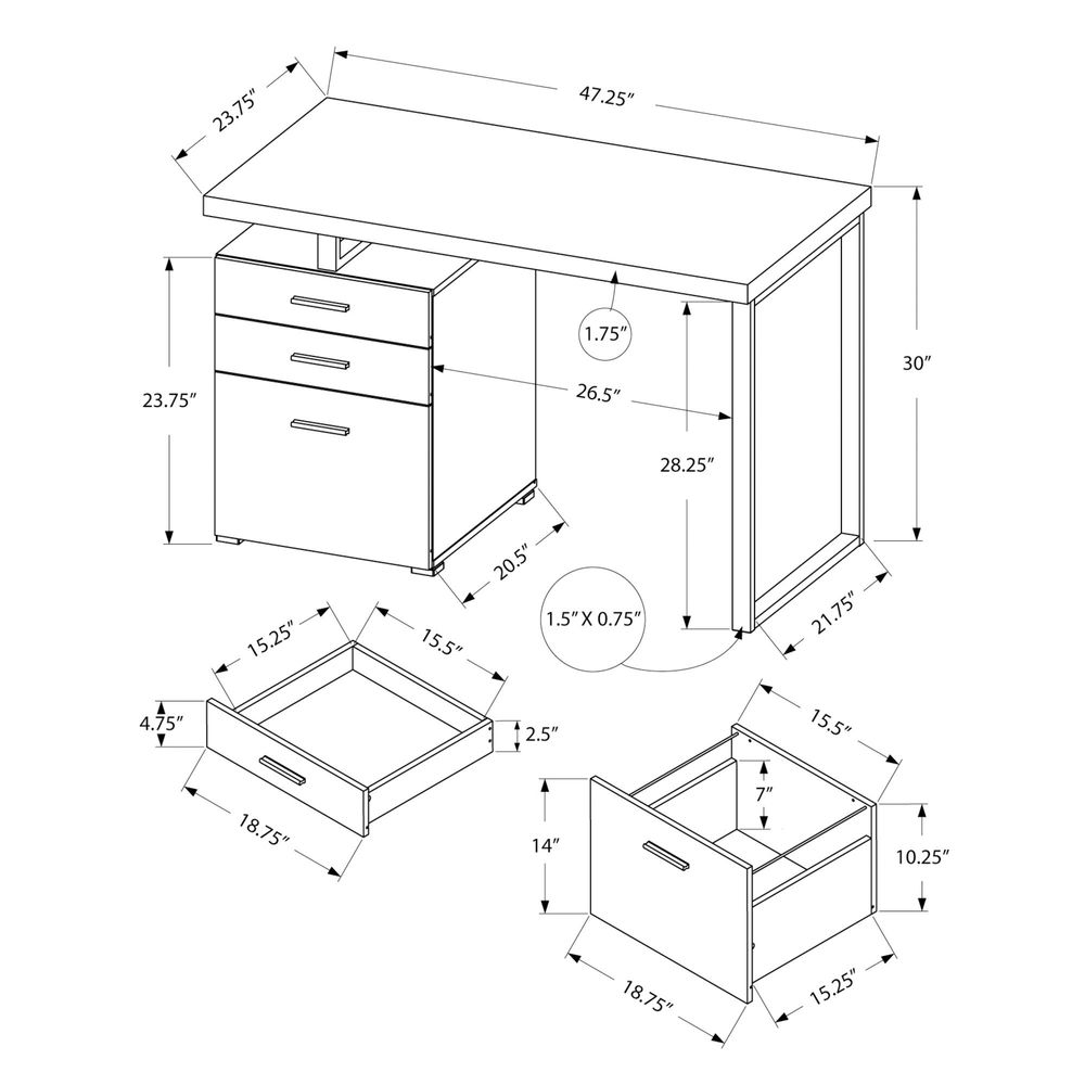 I 7644 Computer Desk, Home Off - Work Desk Home Setup บทวิจารณ์และราคา