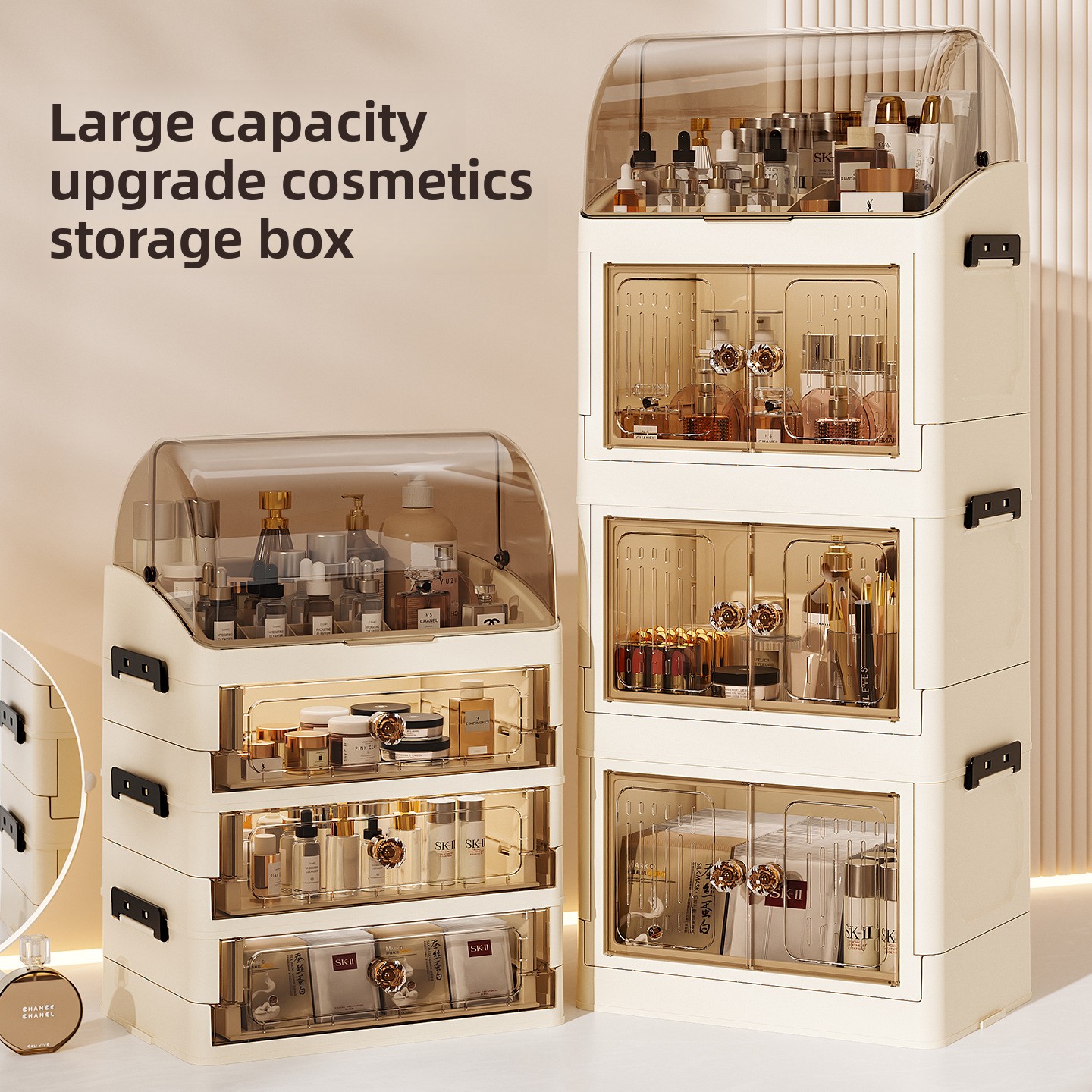 Luxury covered cosmetics stora - Desk Setup Productivity บทวิจารณ์และราคา