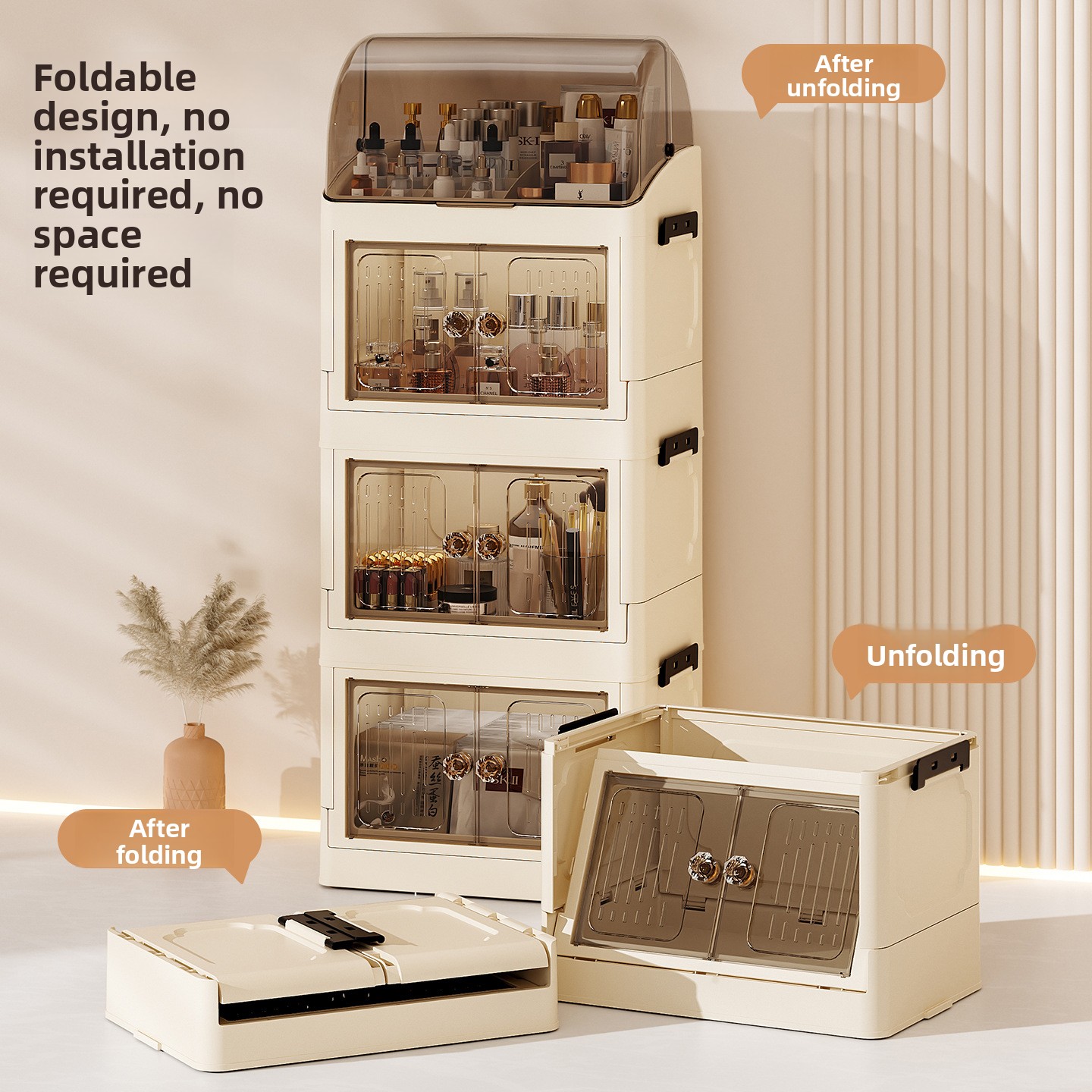 Luxury covered cosmetics stora - Desk Setup Productivity บทวิจารณ์และราคา