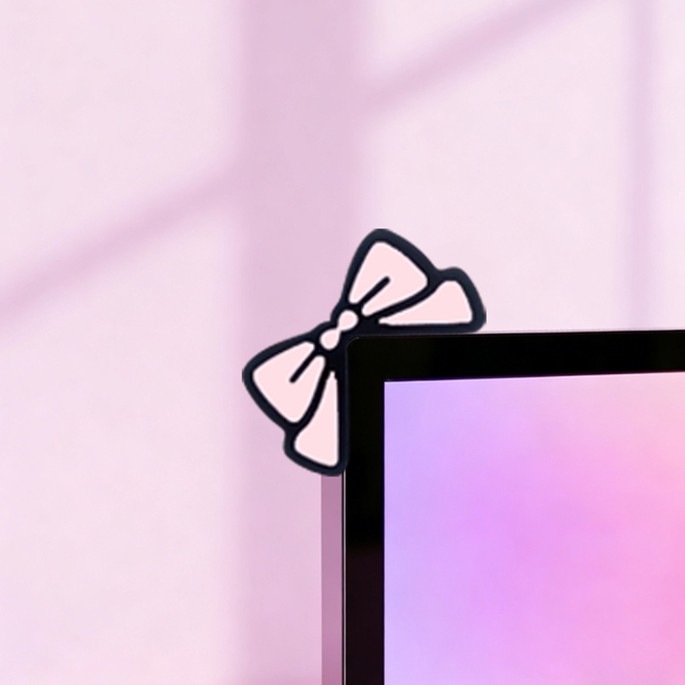 Cute Pink Bow Monitor Decor Ka - Desk Setup Accessories Aesthetic บทวิจารณ์และราคา
