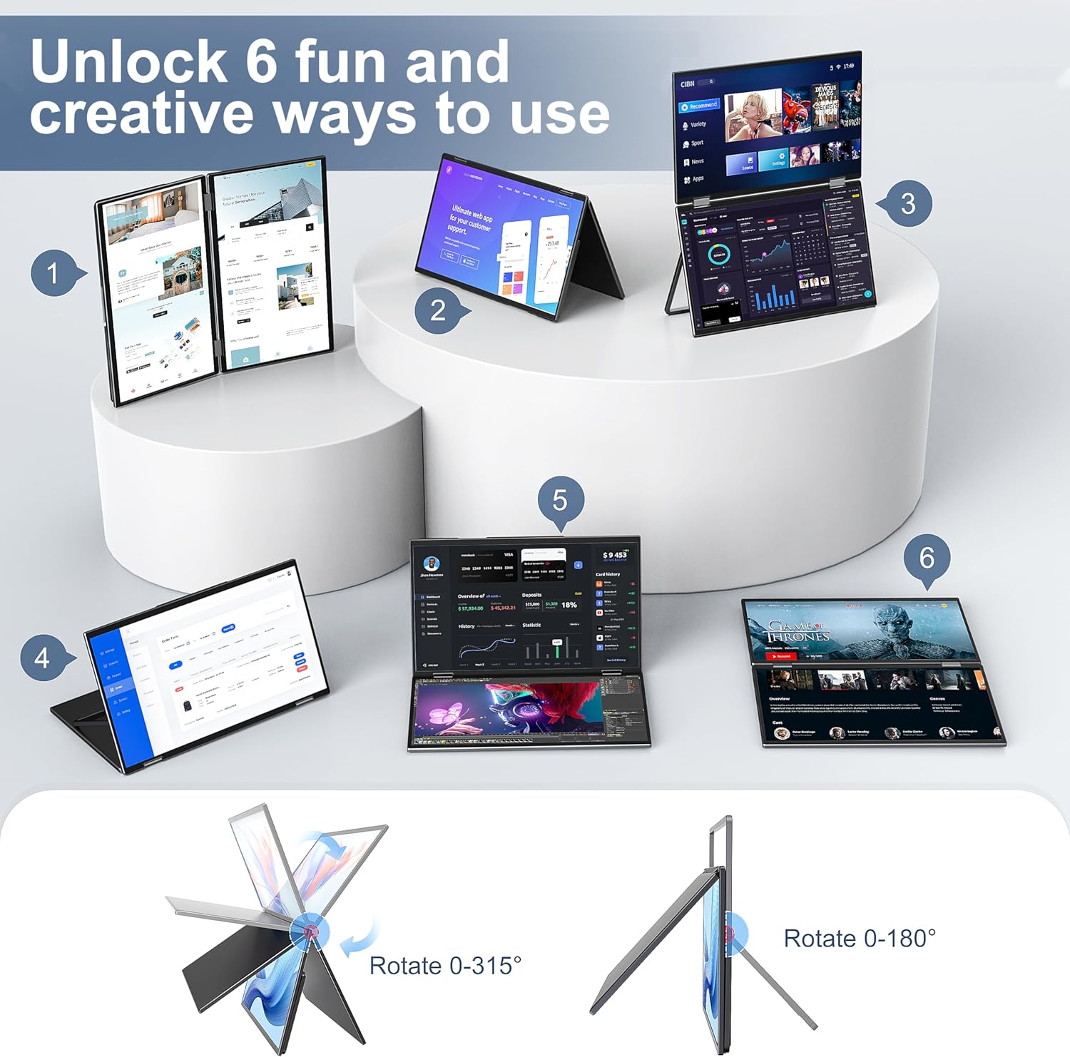 14‘’ Dual Portable Monitor Sta - Dual Monitor Desk Setup บทวิจารณ์และราคา