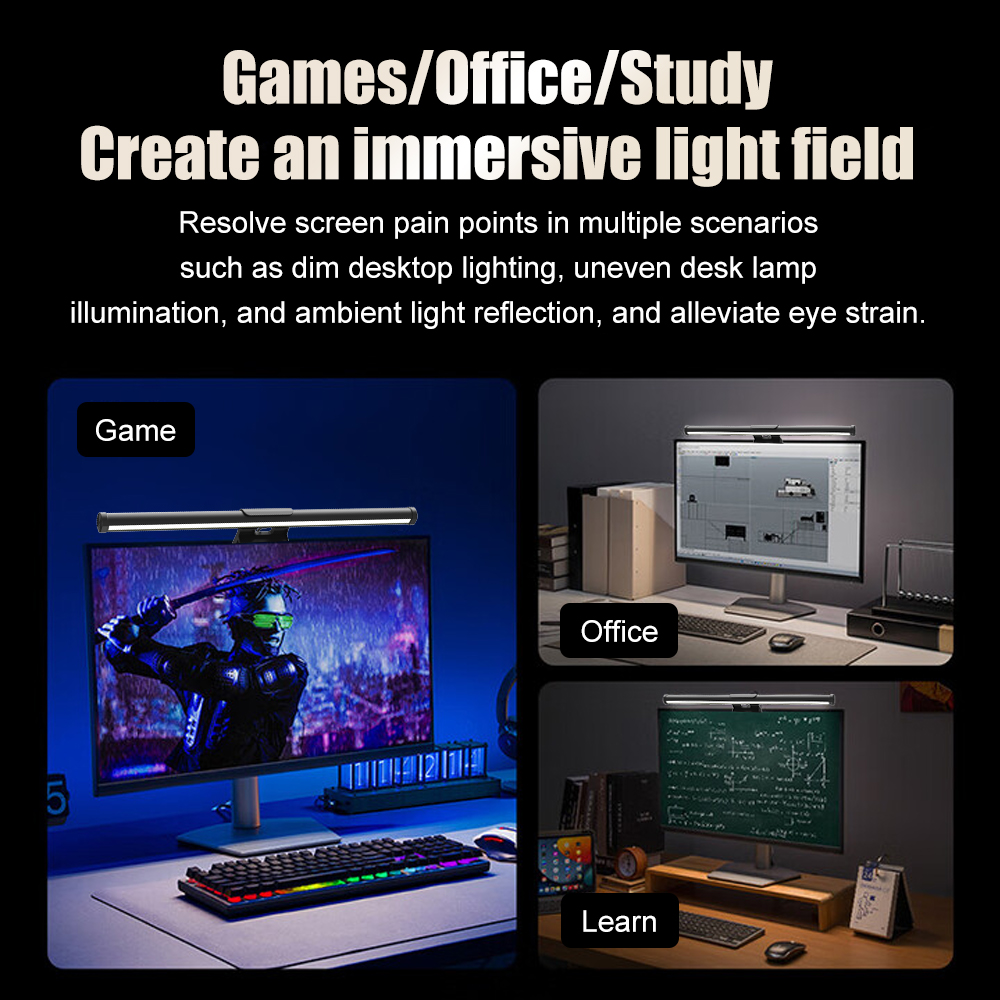 RGB Lightbar Monitor Light Bar - Desk Setup Study บทวิจารณ์และราคา