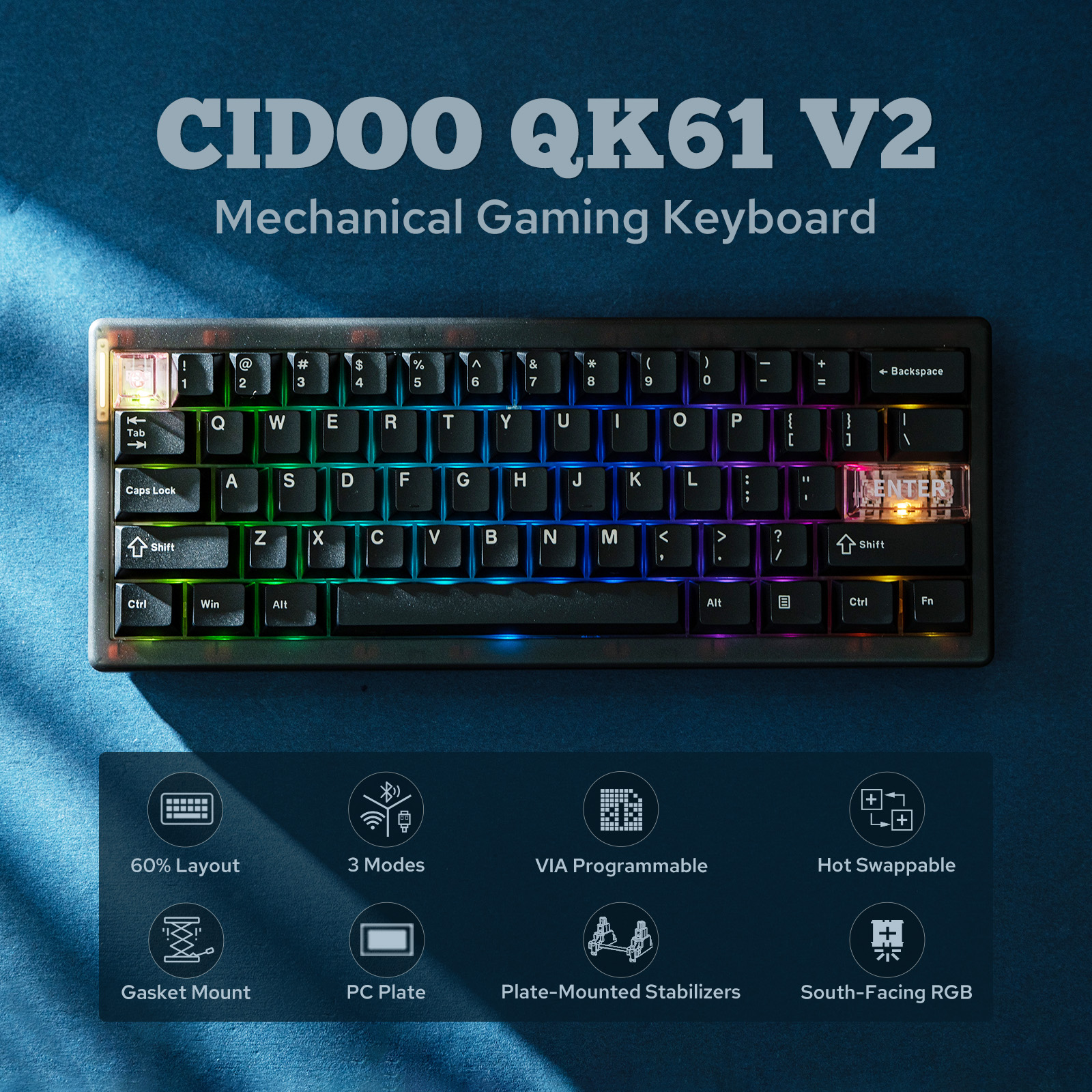 CIDOO QK61 V2 VIA-Programmable - Desk Setup Programmer บทวิจารณ์และราคา