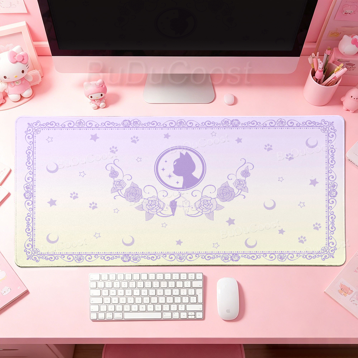 Kawaii Anime Girls Pink Mouse  - Desk Setup Accessories Aesthetic บทวิจารณ์และราคา
