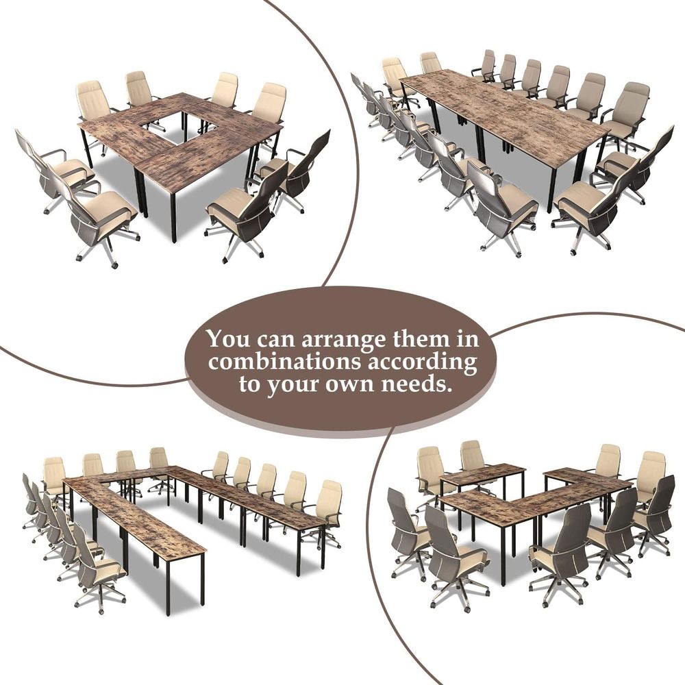 Rustic Brown 4-8 Person Meetin - Desk Setup Study บทวิจารณ์และราคา