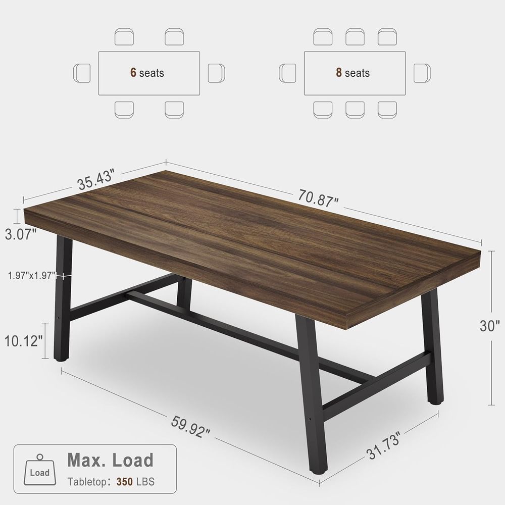 Extra Long Industrial-Style Ru - Dual Monitor Desk Setup บทวิจารณ์และราคา