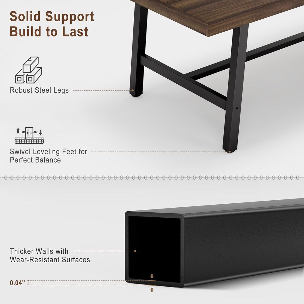 Extra Long Industrial-Style Ru - Dual Monitor Desk Setup บทวิจารณ์และราคา